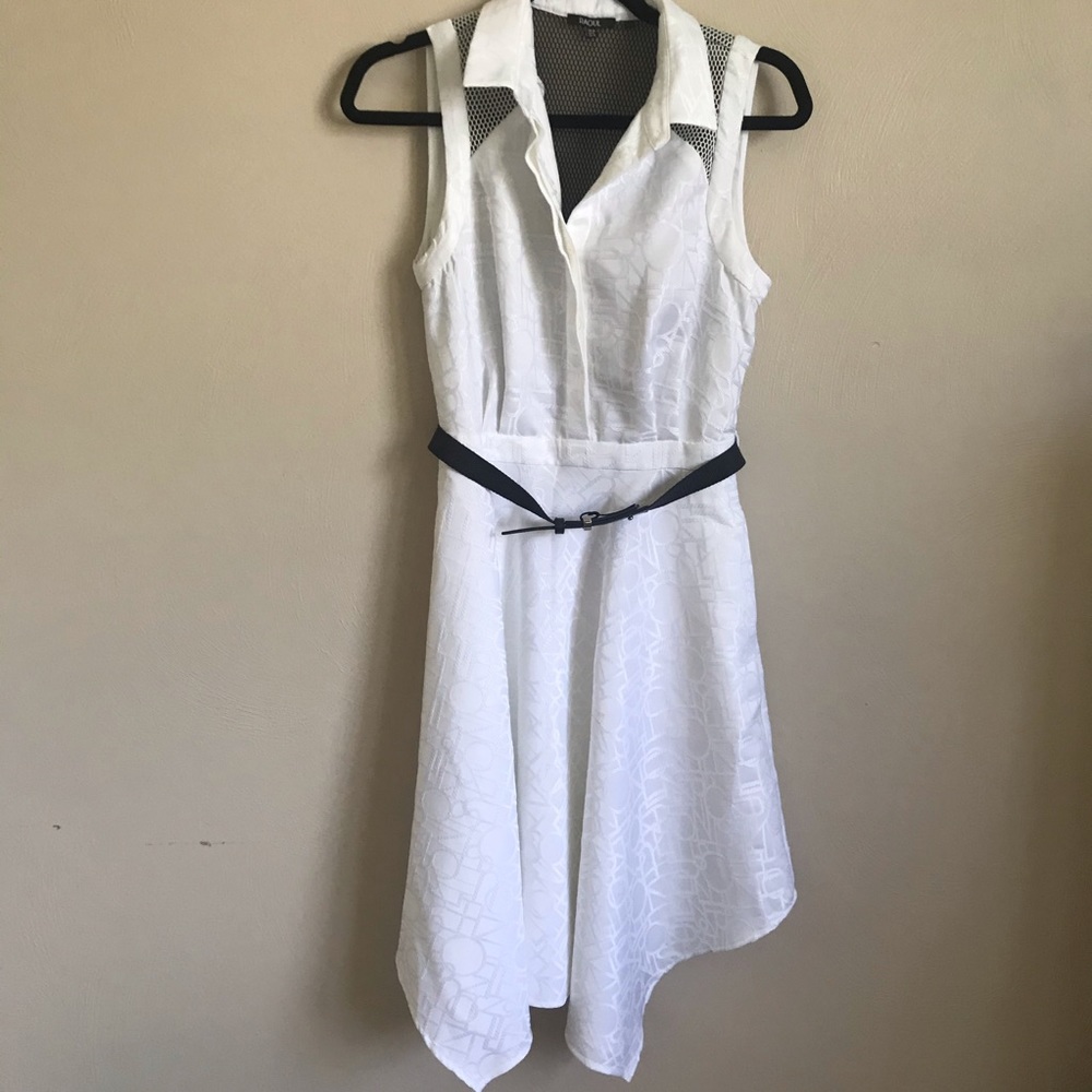 White Belted Dress